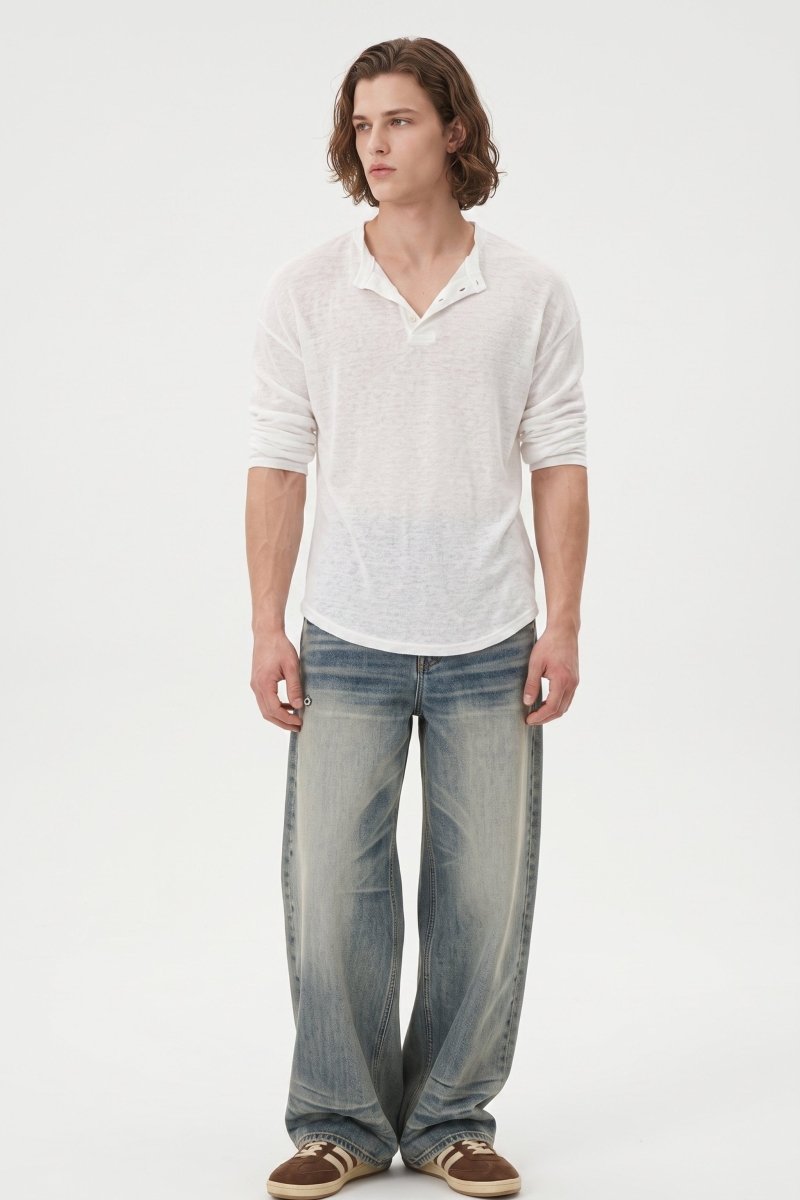 henry neck T-shirt na2546