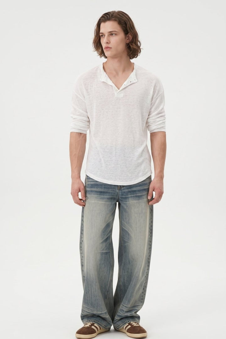 henry neck T-shirt na2546