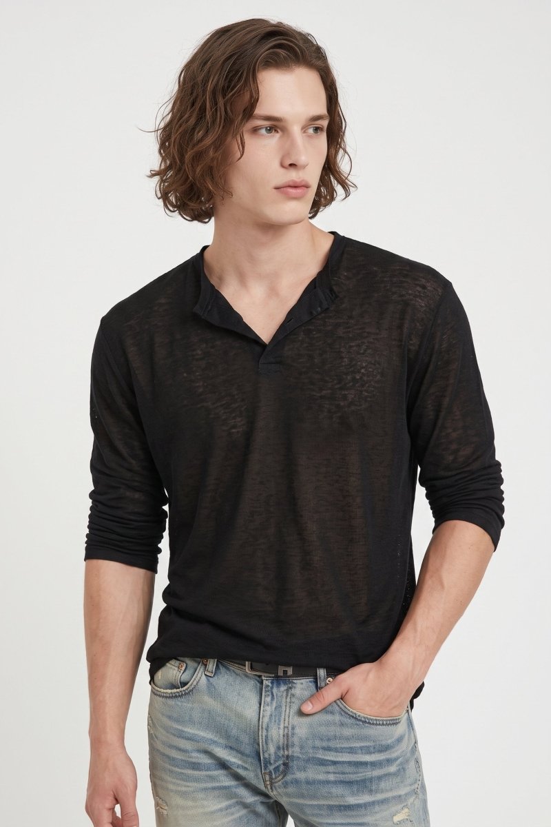 henry neck T-shirt na2546