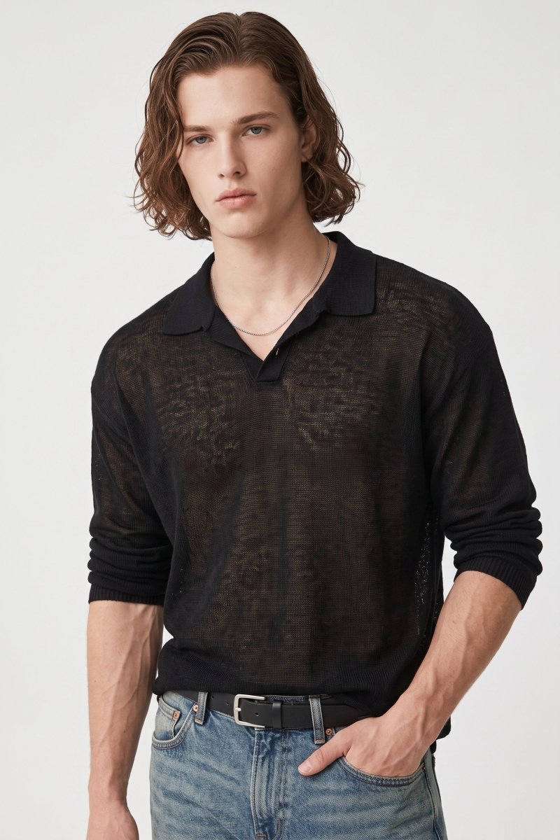 henry neck T-shirt na2546