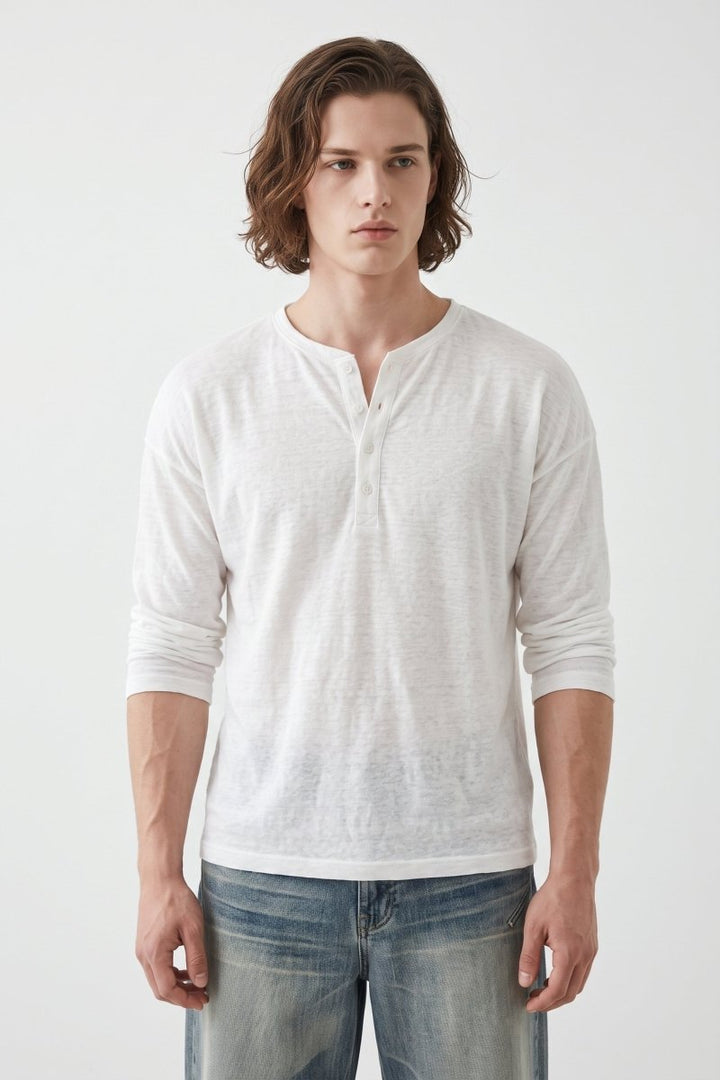henry neck T-shirt na2546