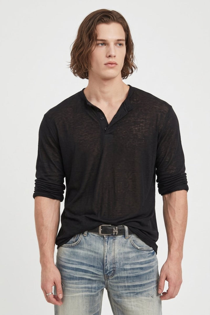 henry neck T-shirt na2546