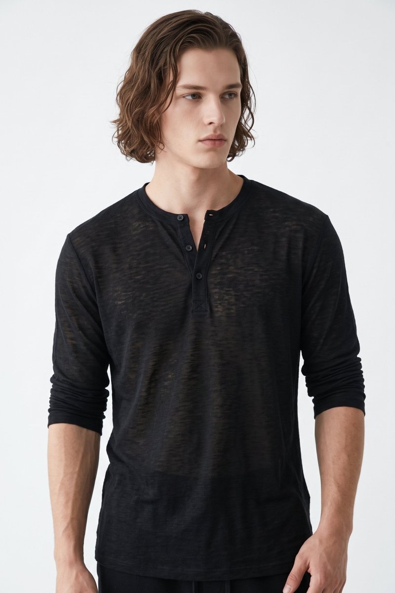 henry neck T-shirt na2546
