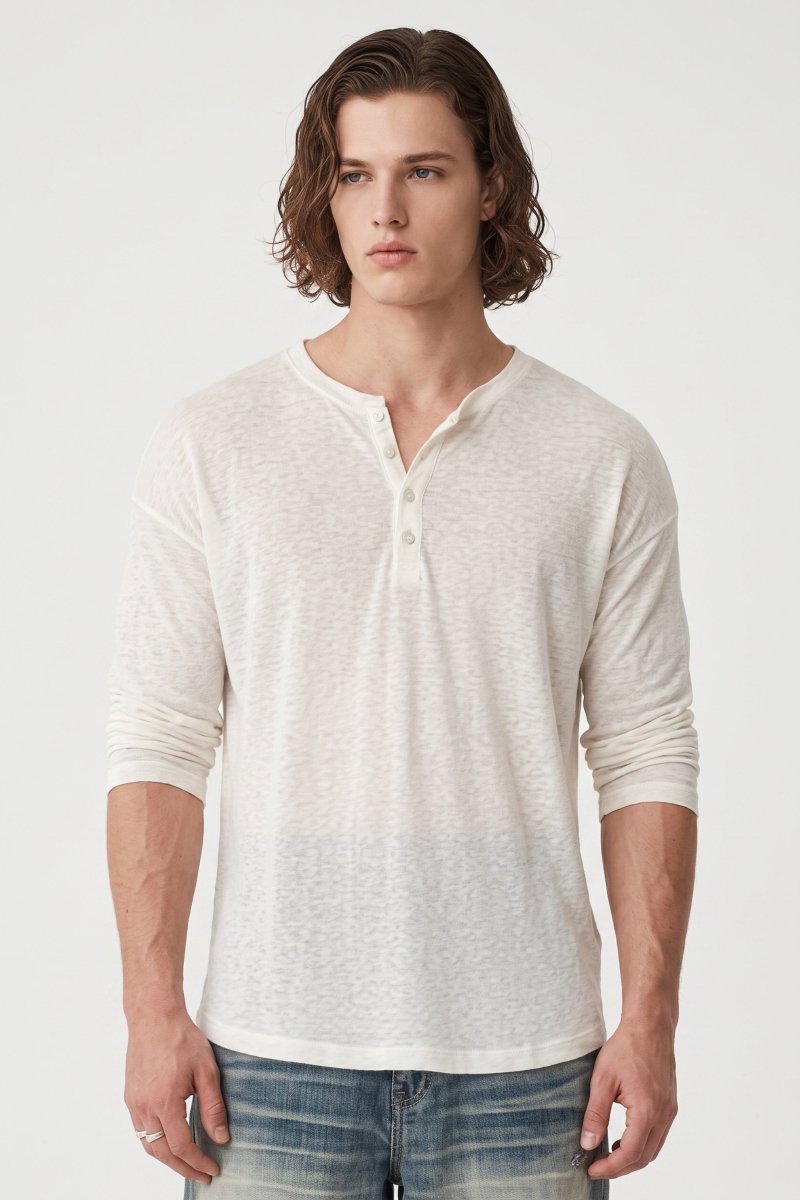 henry neck T-shirt na2546