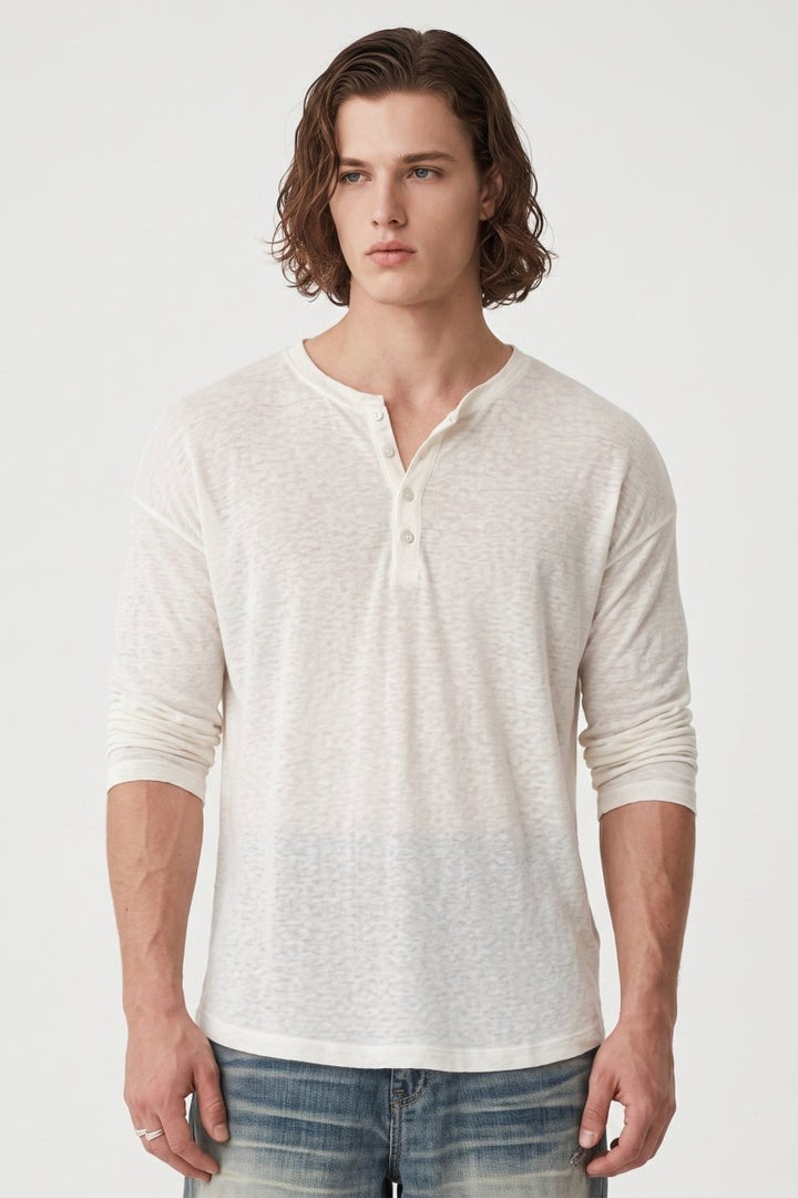 henry neck T-shirt na2546