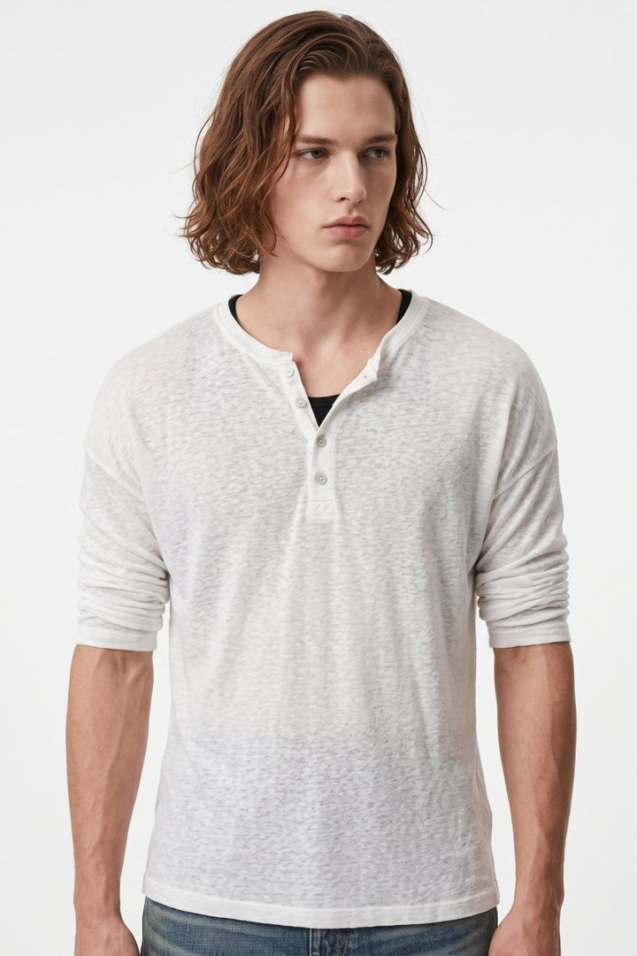 henry neck T-shirt na2546