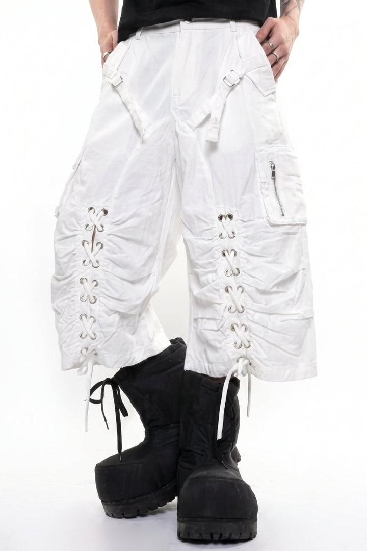 Distressed Denim Knee-Length Shorts na2601