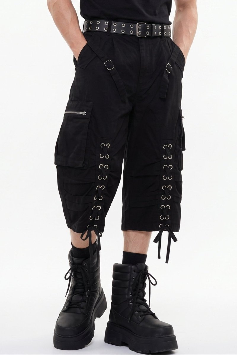 Distressed Denim Knee-Length Shorts na2601