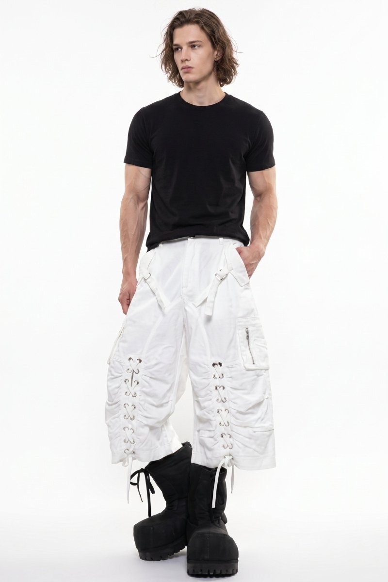 Distressed Denim Knee-Length Shorts na2601