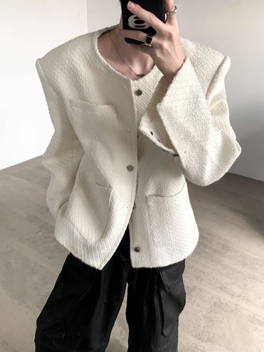 【AutumnWind】 Wool White Tweed Jacket na1440