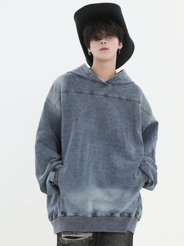 【INSstudios】Loose Denim Hoodie  na1632