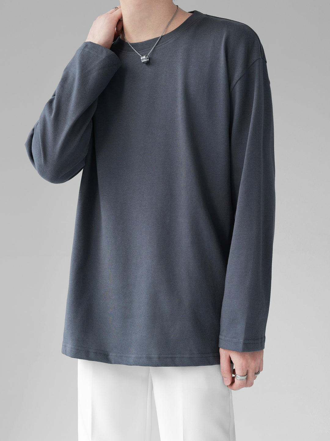 [HOHO] 셀프메이드 하이엔드 drape solid color T-shirt na750