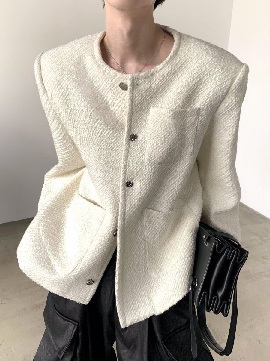 [AutumnWind] Wool White Tweed Jacket na1440