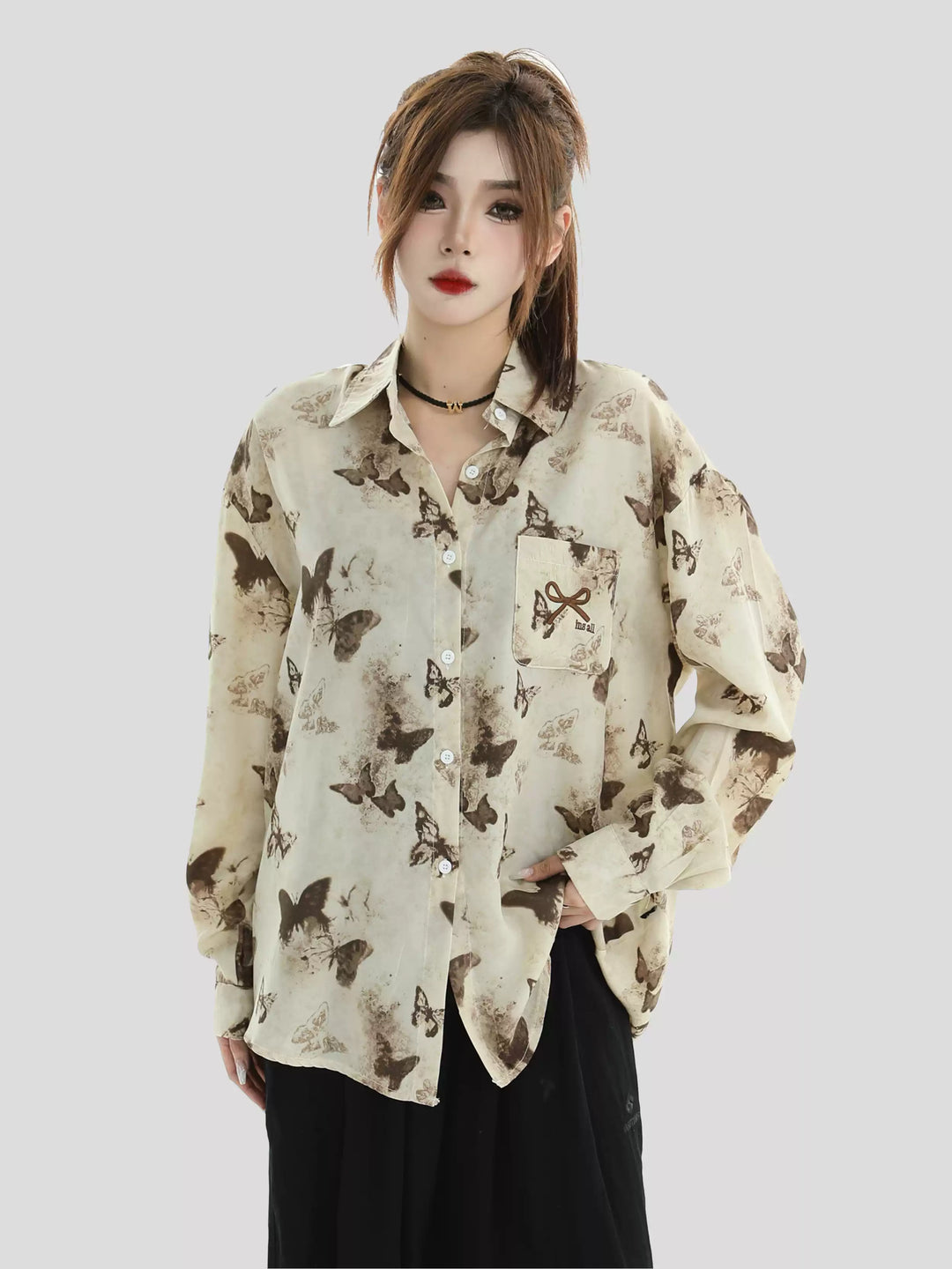 [INSstudios] long-sleeved shirt na1464