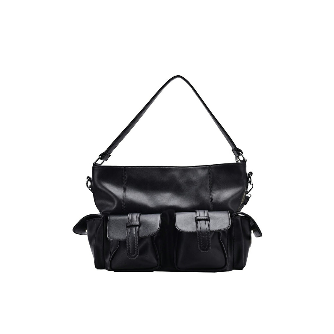 simple neutral dark one-shoulder oblique large bag NA724