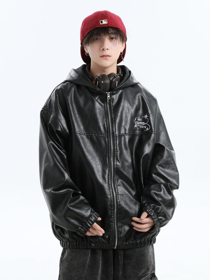 【INSstudios】PU leather jacket na1637