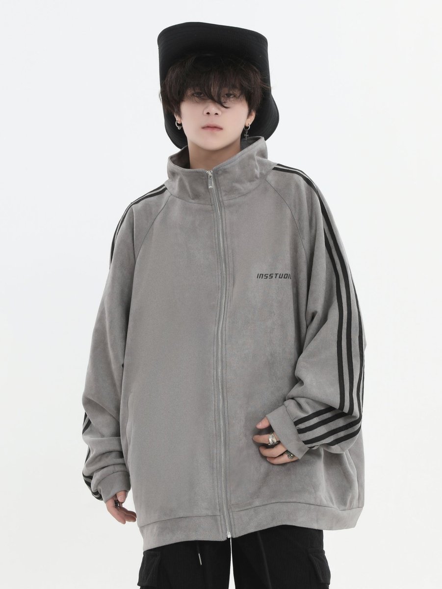 【INSstudios】 Striped  Casual Zipper Jacket na1461