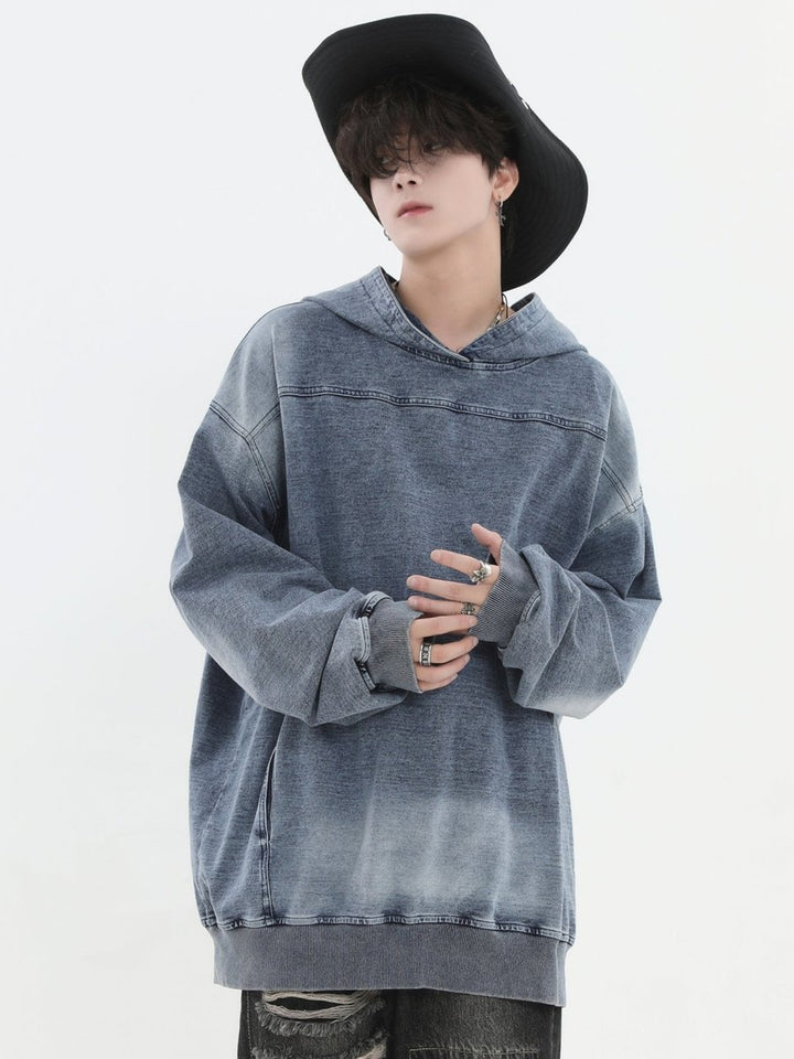 【INSstudios】Loose Denim Hoodie  na1632