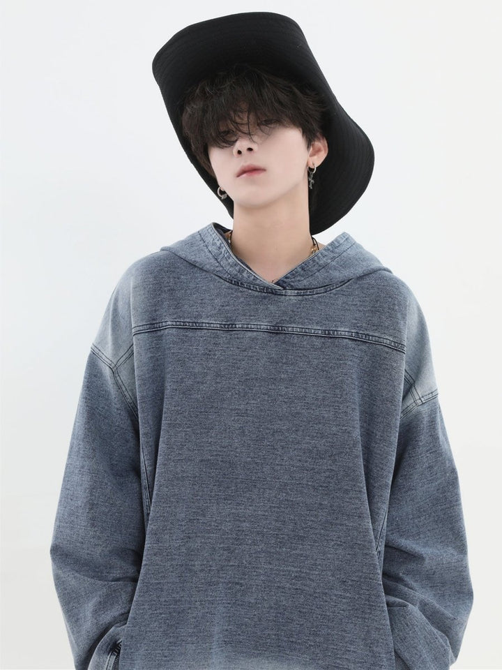 【INSstudios】Loose Denim Hoodie  na1632