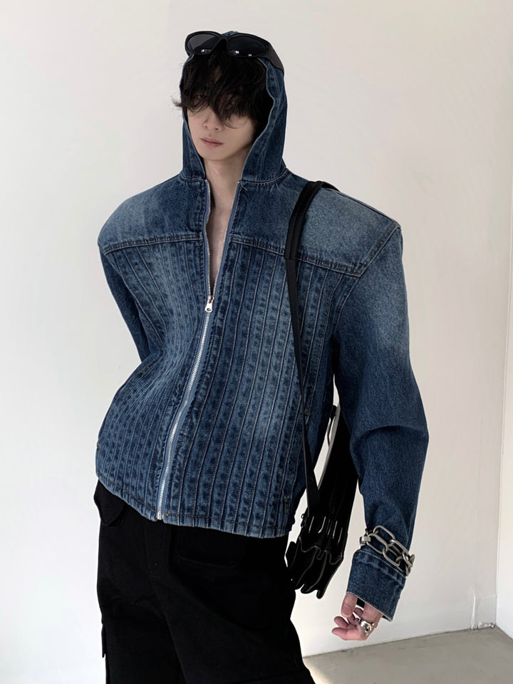 [AutumnWind] high street hooded denim jacket na810