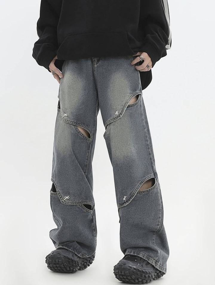 [INSstudios] Metal Hole Breaking Jeans na1687