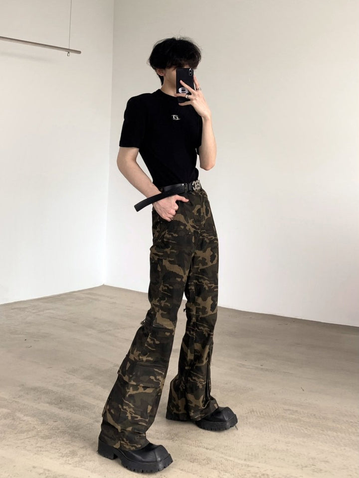 [AutumnWind] camouflage slim work pants na1370