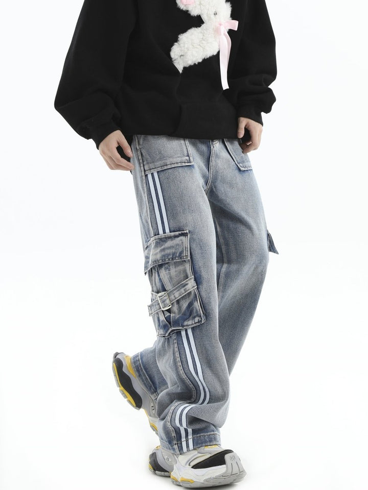 【INSstudios】striped  jeans  na1466