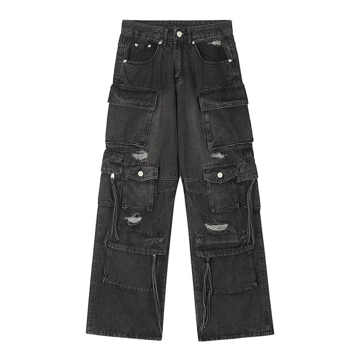 [sale] Distressed Cargo Jeans