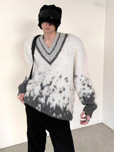 [AutumnWind] mink hair v-neck sweater na813