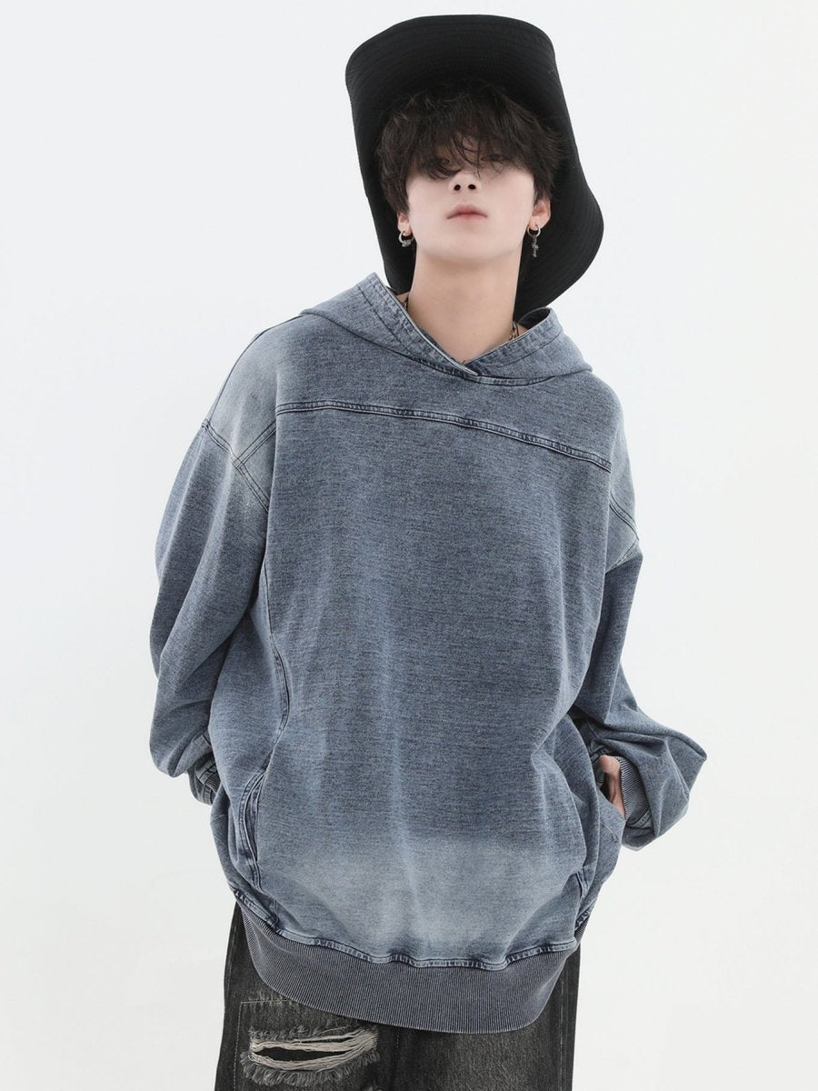 【INSstudios】Loose Denim Hoodie  na1632