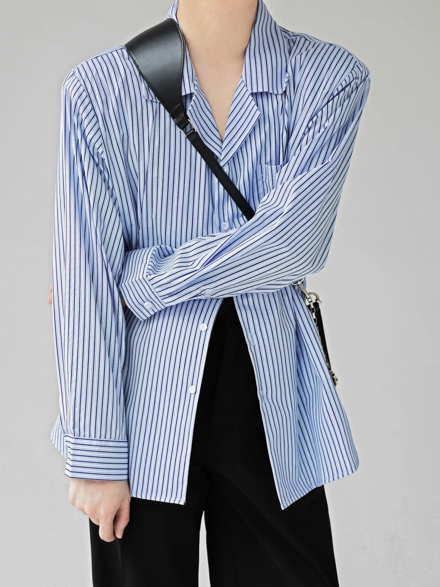 [HOHO] Striped Blue Loose Shirt na1351