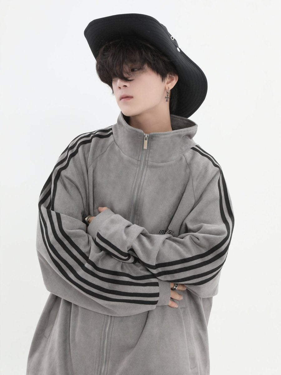 【INSstudios】 Striped  Casual Zipper Jacket na1461