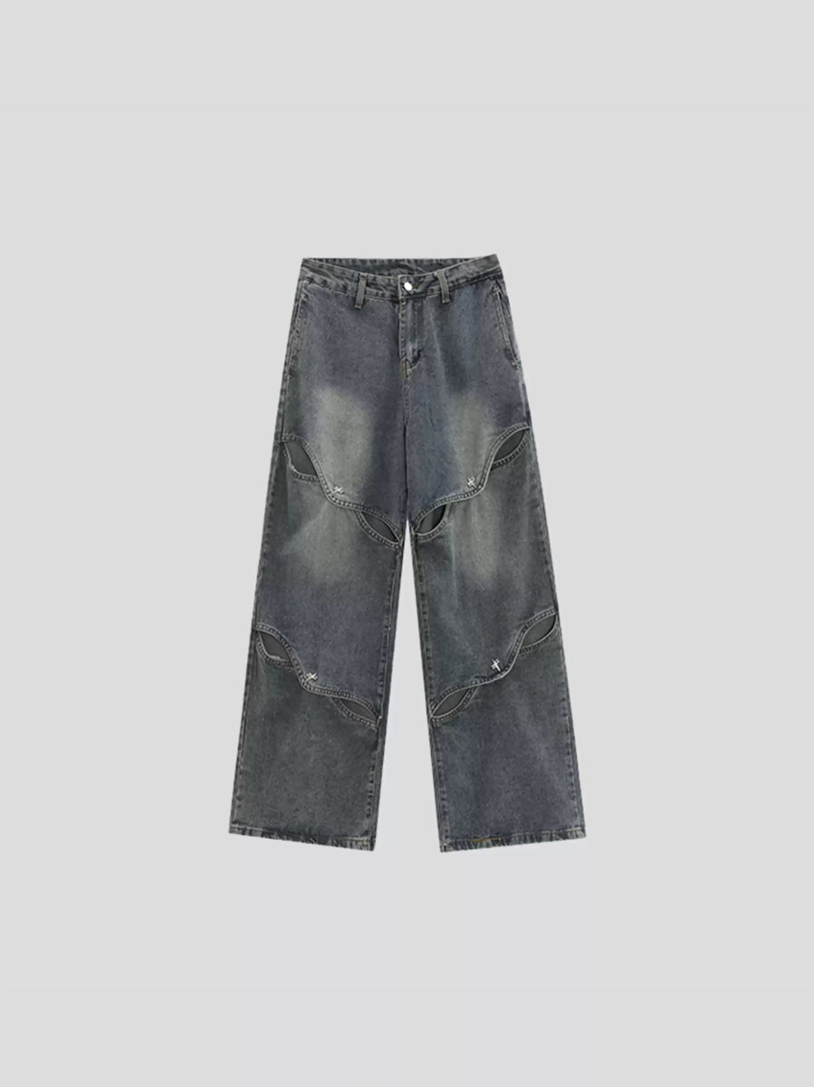 [INSstudios] Metal Hole Breaking Jeans na1687