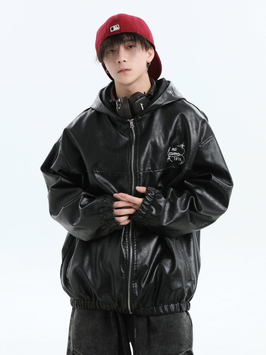 【INSstudios】PU leather jacket na1637