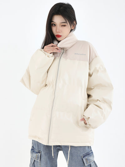 [INSstudios] PU leather cotton zipper jacket na729
