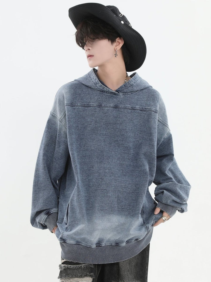 【INSstudios】Loose Denim Hoodie  na1632