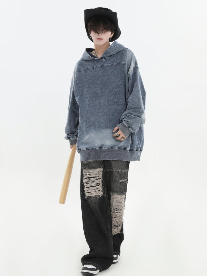 【INSstudios】Loose Denim Hoodie  na1632