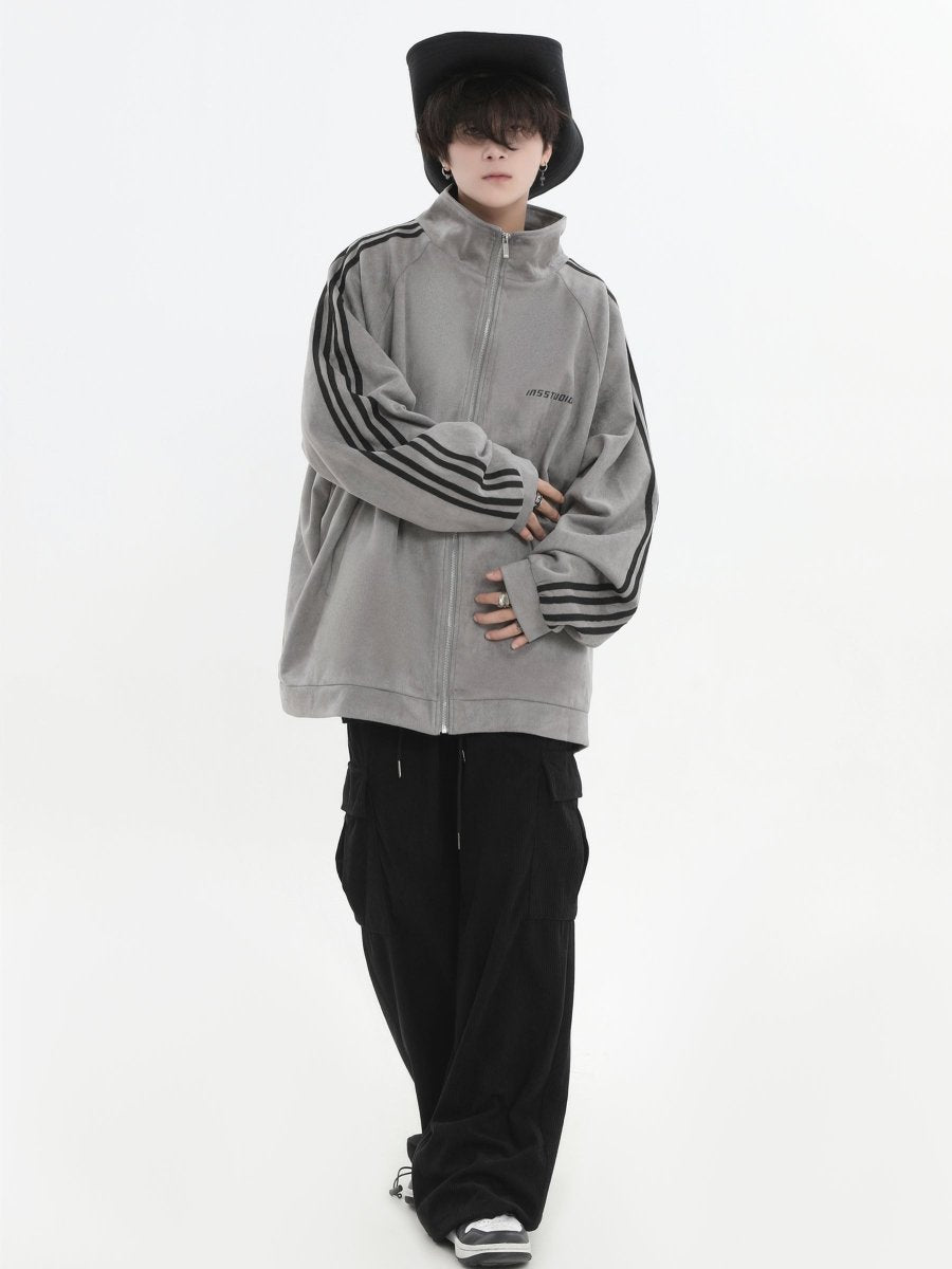 【INSstudios】 Striped  Casual Zipper Jacket na1461