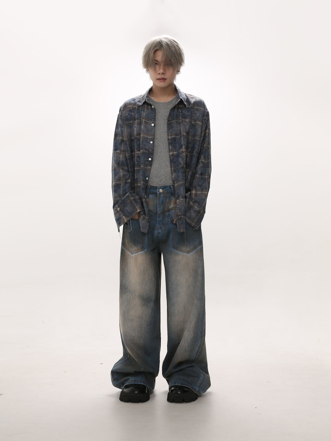 [GIBBYCNA] loose straight wide-leg jeans na1040