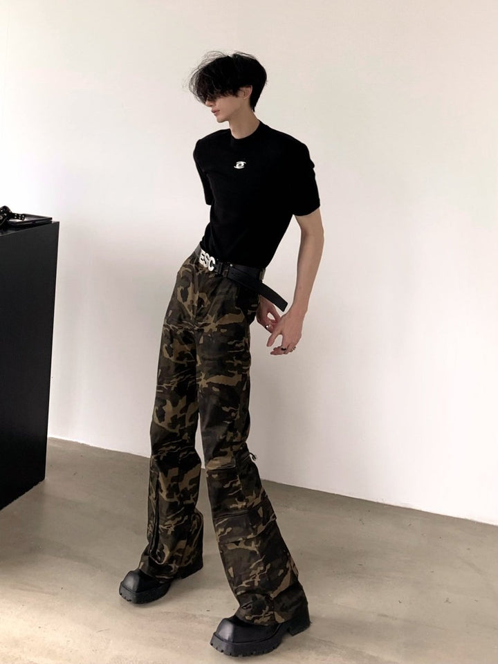 【AutumnWind】camouflage slim work pants na1370