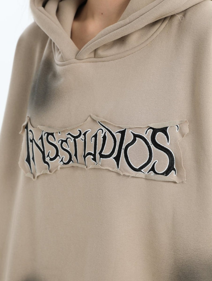 【INSstudios】Spray Paint Logo Loose Hoodie na1634