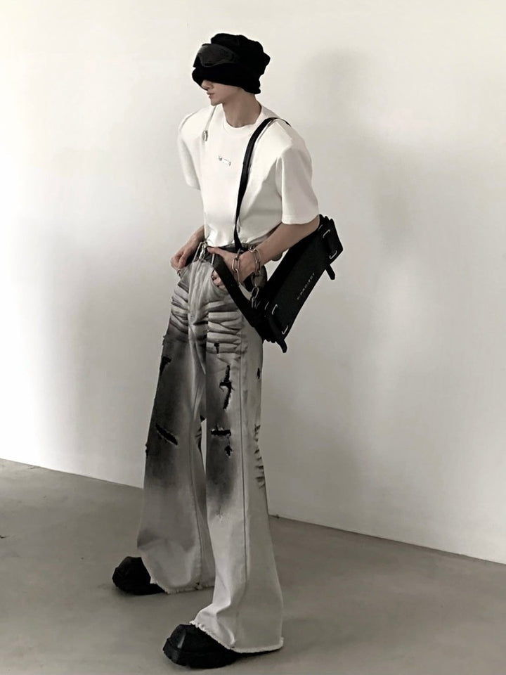 【AutumnWind】black and white jeans  na1366