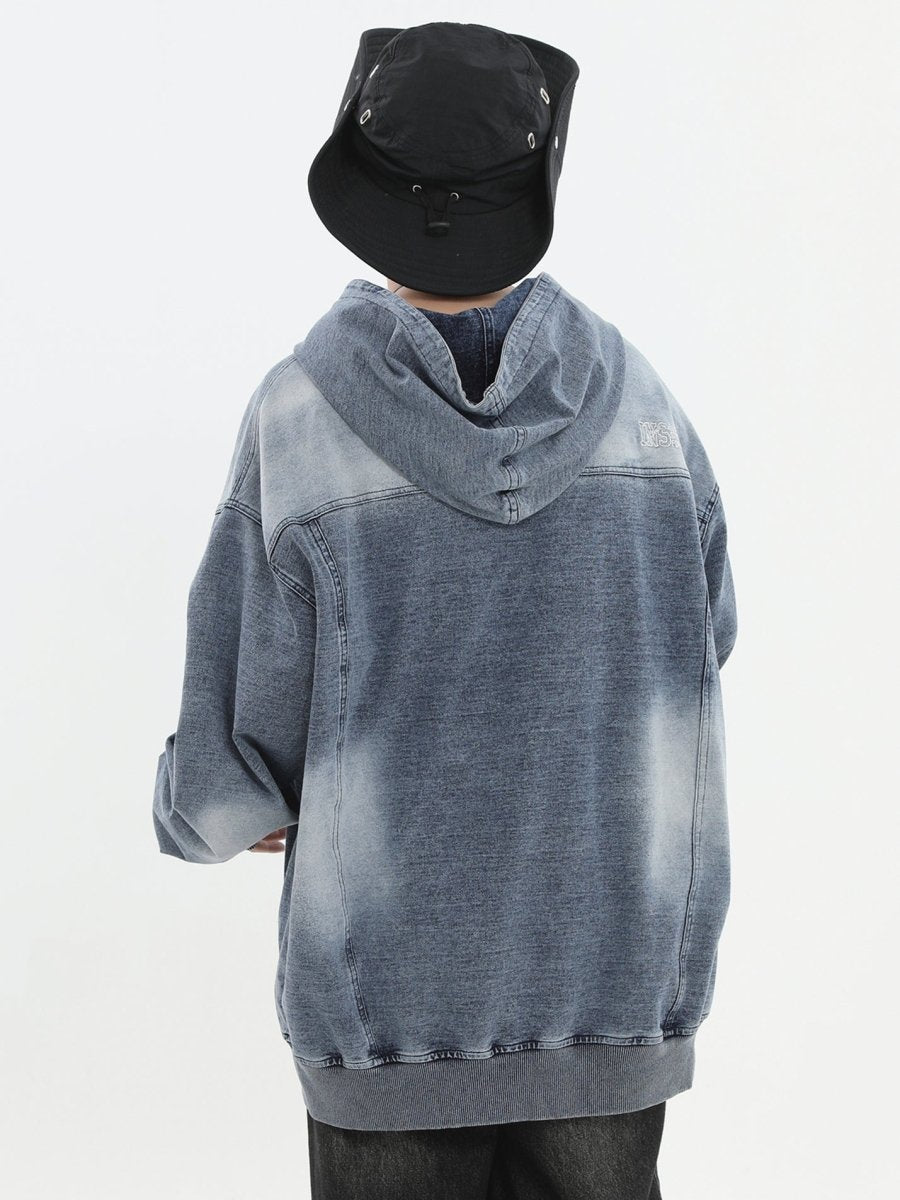 【INSstudios】Loose Denim Hoodie  na1632