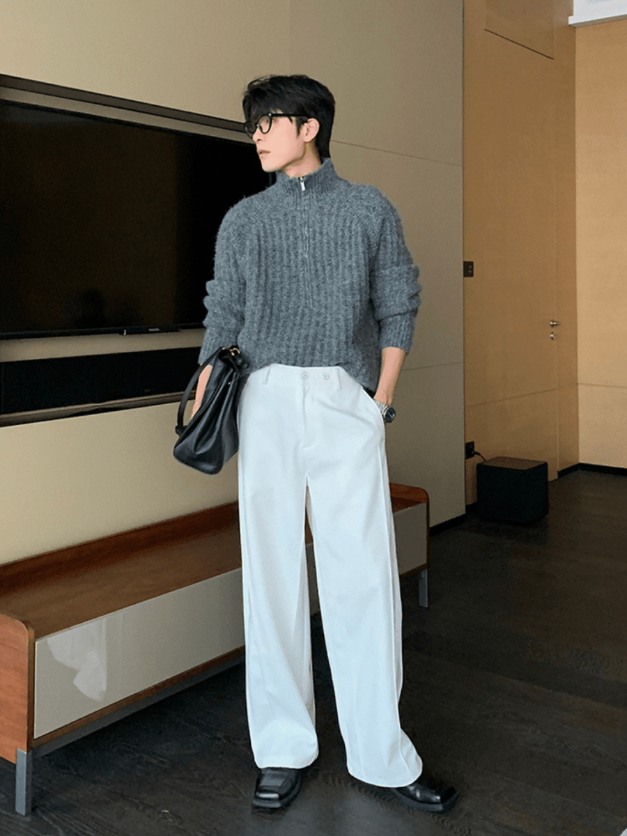 【Hualun】Half-zipper turtleneck sweater na1781