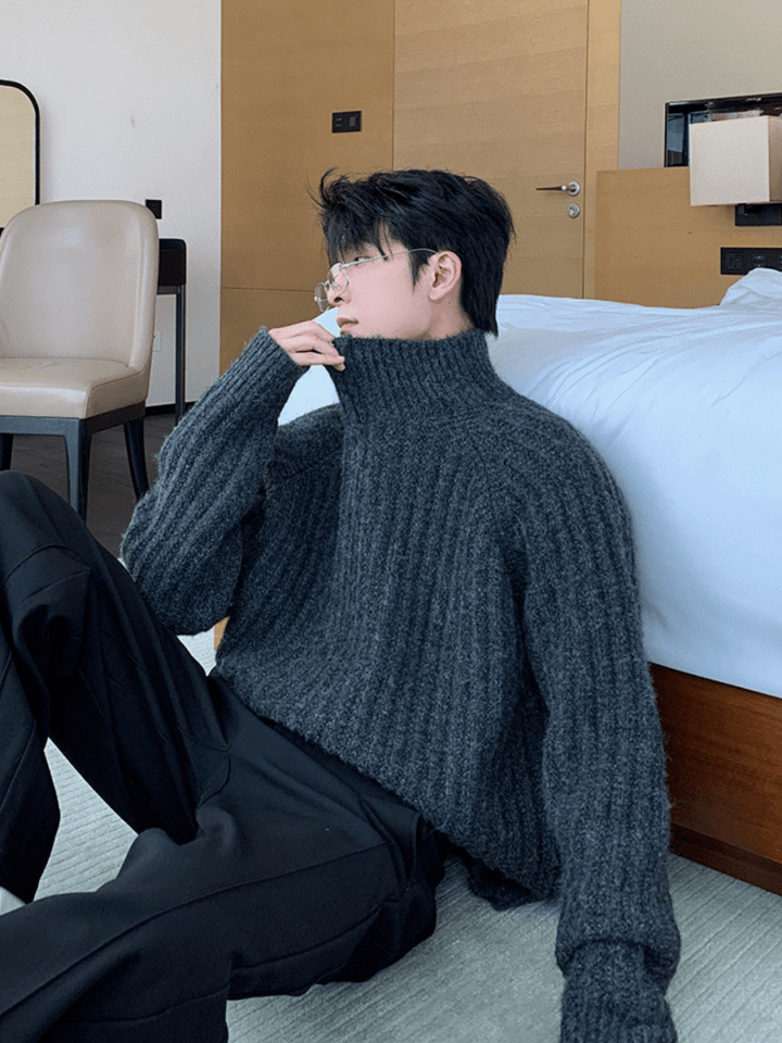 【Hualun】Half-zipper turtleneck sweater na1781