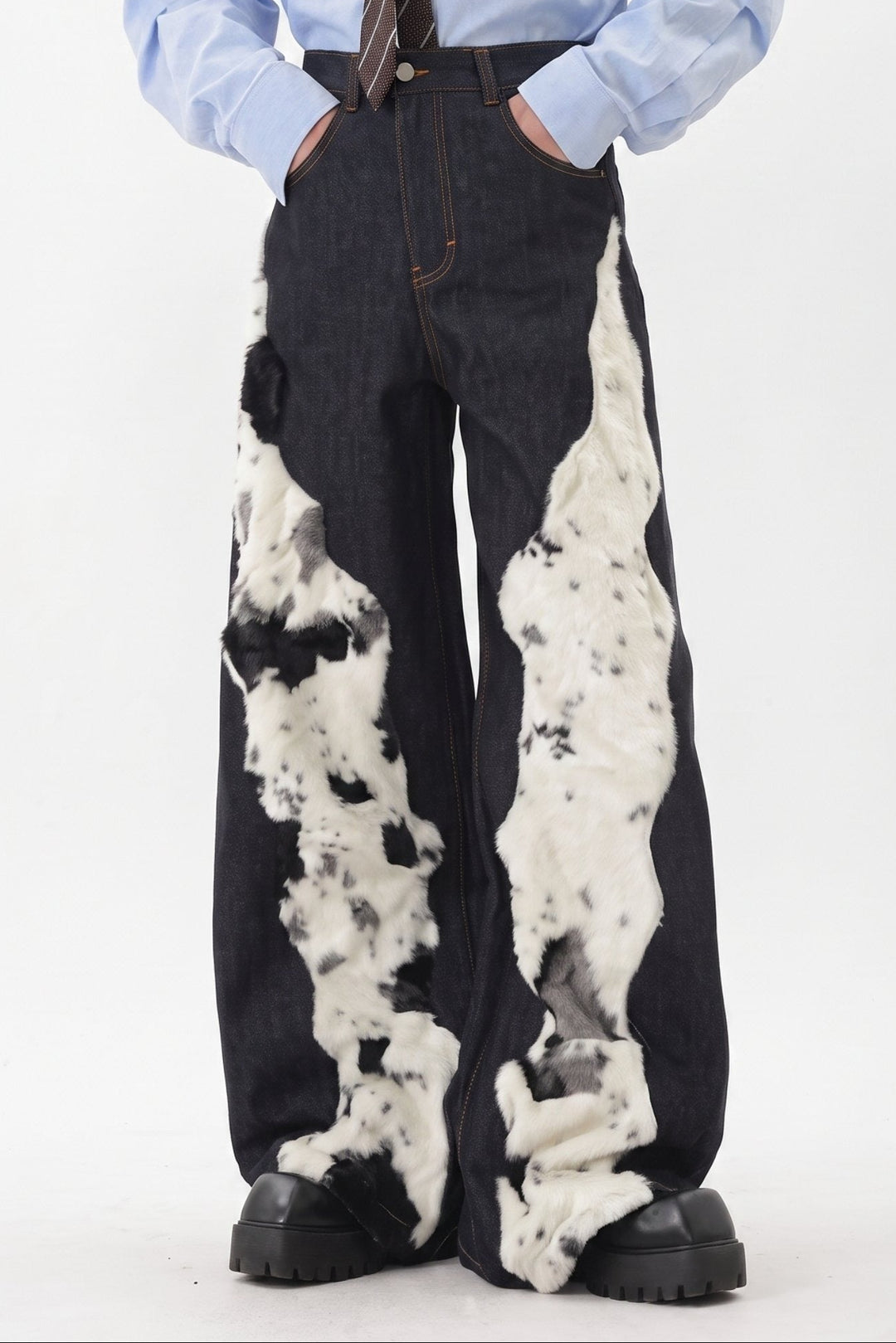Furry Denim Pants na2567