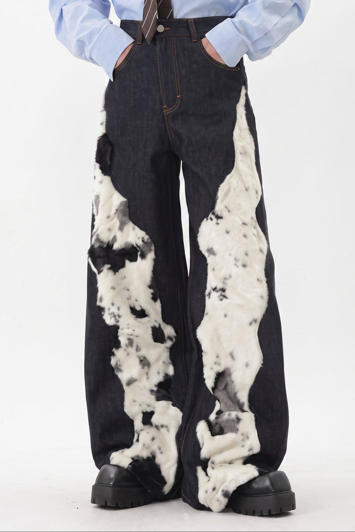 Furry Denim Pants na2567