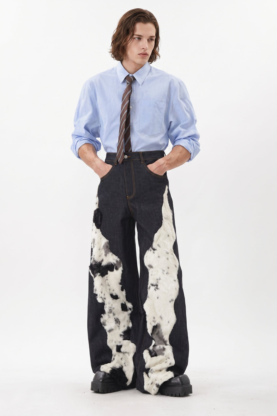 Furry Denim Pants na2567