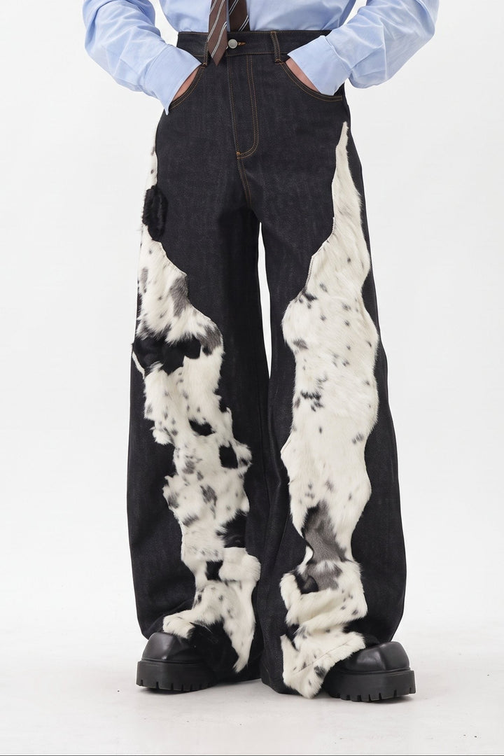 Furry Denim Pants na2567