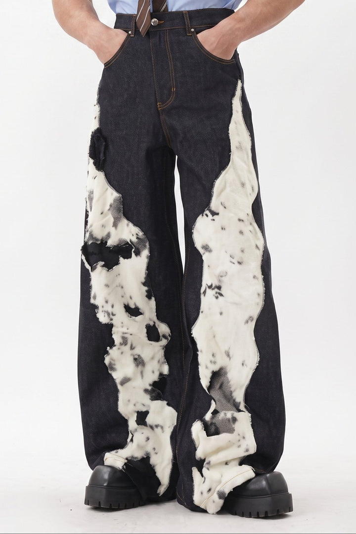 Furry Denim Pants na2567